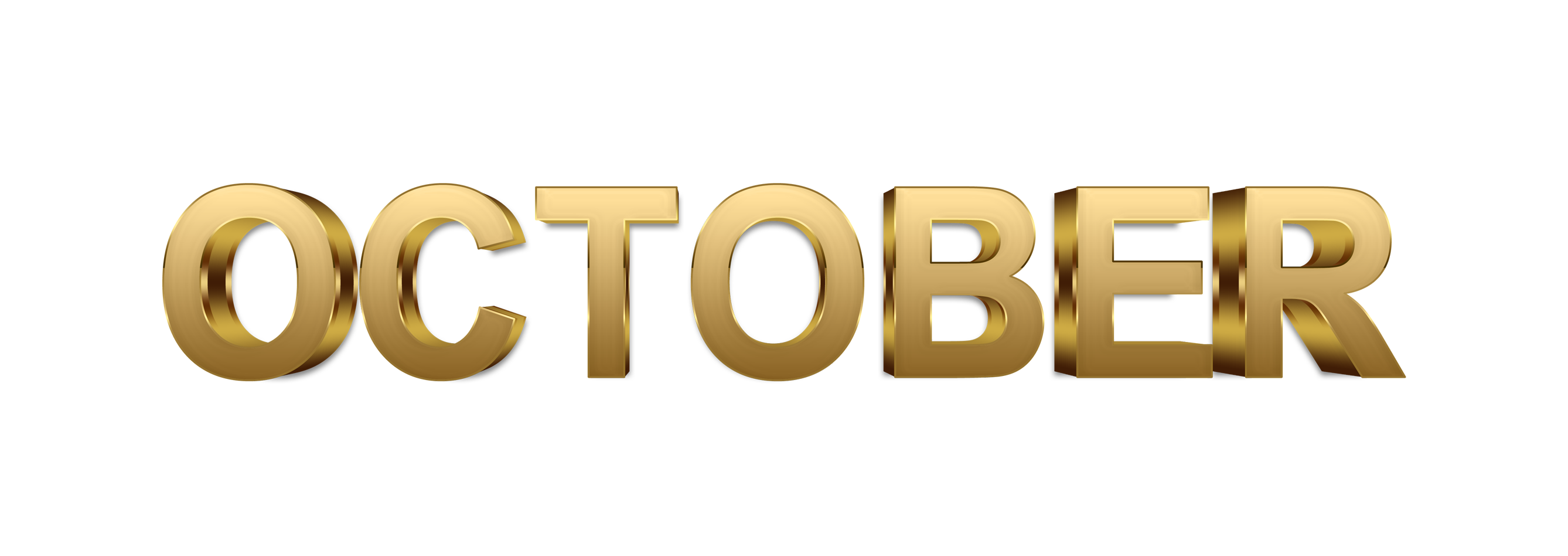 October word png, October png,  word October gold text typography PNG images free